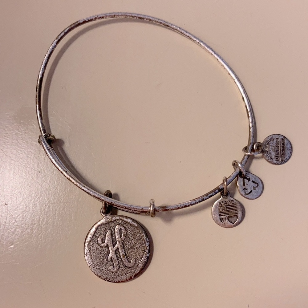 H initial Alex and Ani bracelet